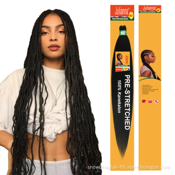Private Label Pre Stretch Vendor Hair Extensions Ombre Pre Stretched Braiding Hair